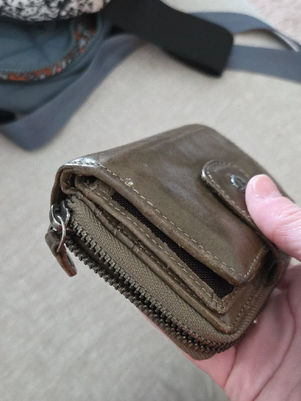 Olive Green Leather Wallet